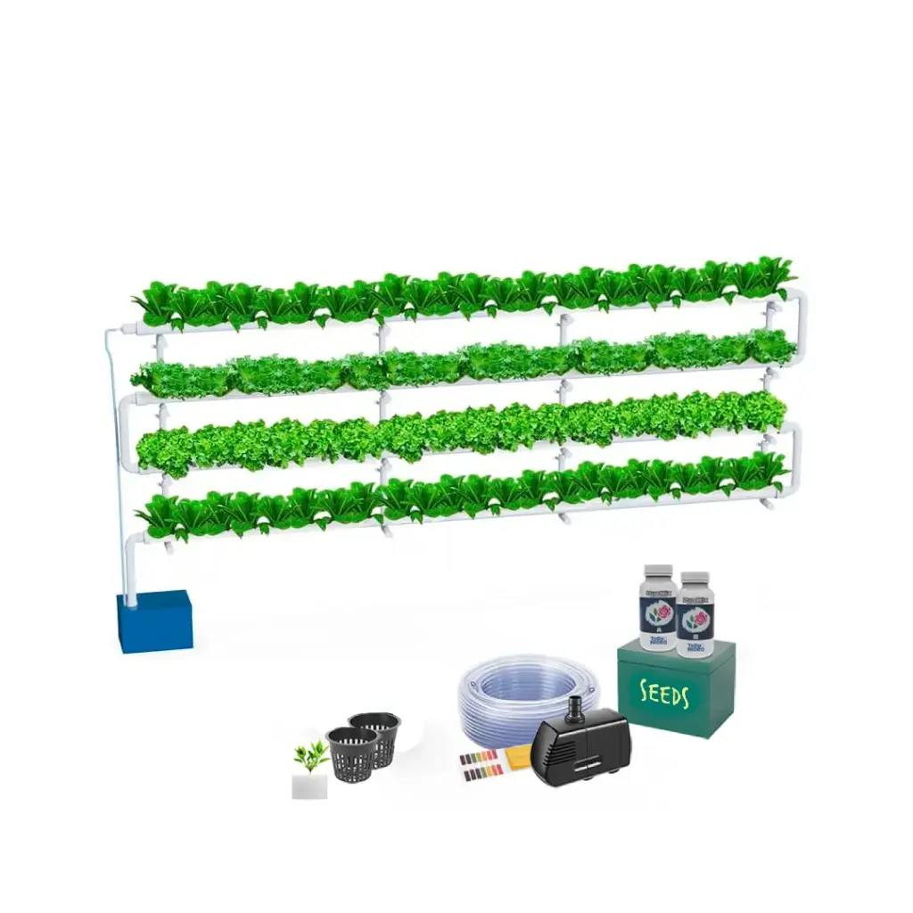 Hydroponic Kit N5P NFT System for 96 Plants, Complete Indoor Garden with Nutrients, Seeds & Accessories