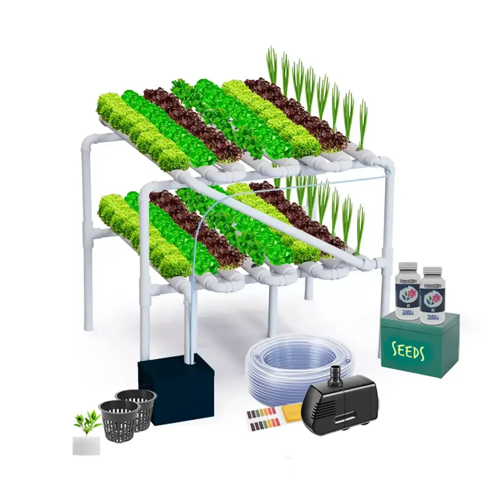 [KITWNUTRN16] Hydroponic Kit N16 NFT System for 128 Plants, Complete Indoor Garden with Nutrients, Seeds & Accessories