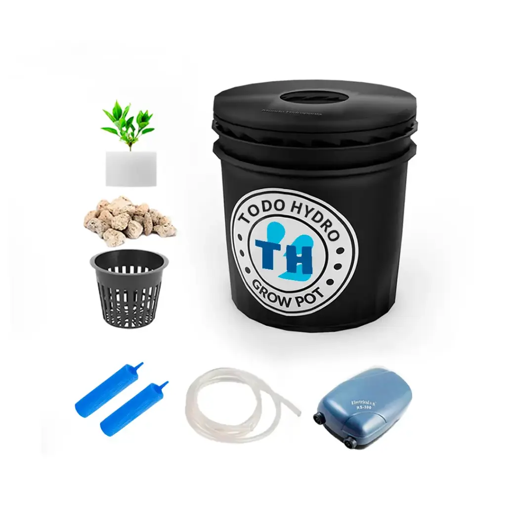Grow Pot Professional DWC Hydro Bucket Kit with Air Pump & Accessories (2gal)