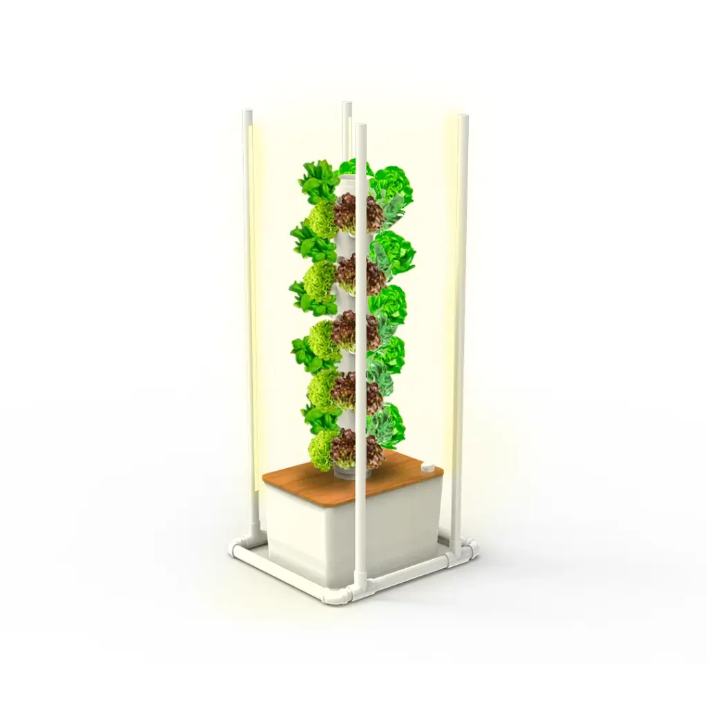 Hydroponic Kit N6WP Tower System for 50 Plants, Complete Indoor Garden with Nutrients, Seeds & Accessories (No)